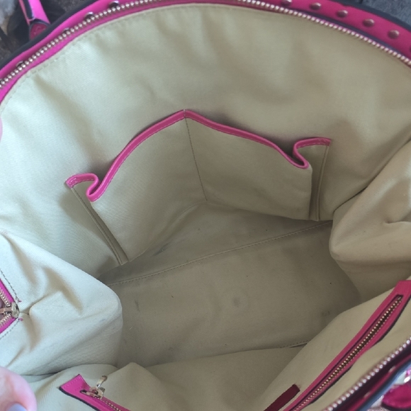 Valentino Vibrant Pink Studded Tote - Picture 13 of 16